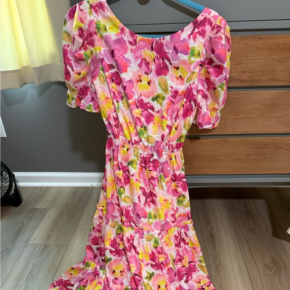 Adelyn Rae Pink and Yellow Floral Maxi Dress - Picture 4 of 5